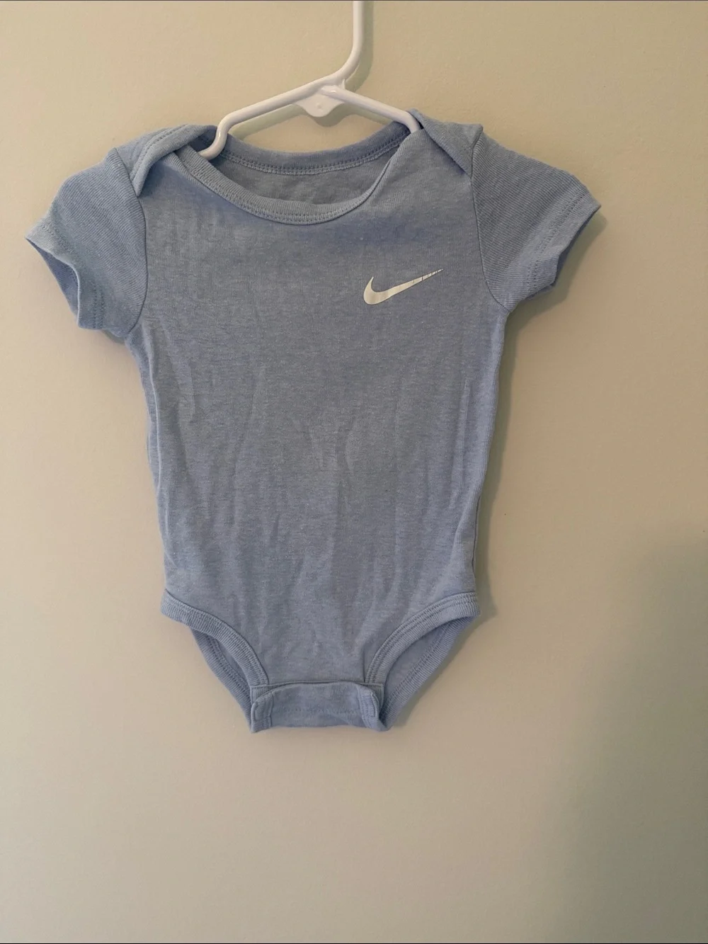 Nike Baby Light Blue Short Sleeve One-Piece Bodysuit